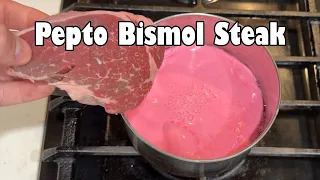 Steak Boiled in Pepto Bismol