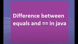 Difference between Equals vs operator Java String Comparison Comparison Operators In Java