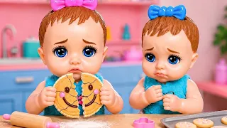 Our Special Cookie Broke! 🍪 | Twin Baby Doll Cooking Story | Barbie Doll Family | 루아의 쿠키가 깨졌어요