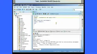 PLSQL03 PL3 Declaration Section Hands On