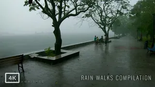 Walking In Heavy Rain 3 Hours Our Rain Walks Compilation ASMR Rain Sounds For Sleep Meditation 