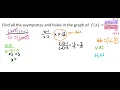 Find All Asymptotes and Holes