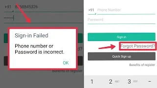 CamScanner Forgot Reset And Change Password Sign-in Failed Phone number or password in incorret