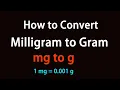 How to Convert Milligram to Gram