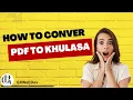 How to Convert PDF into a Summary Easy Method
