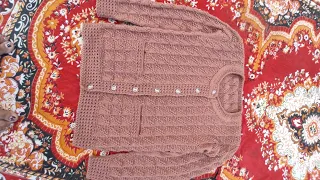 Elegant front open cardigan mai neck knitting. अगर गले की शेप बनानी है तो कटाई ऐसे कीजिये।