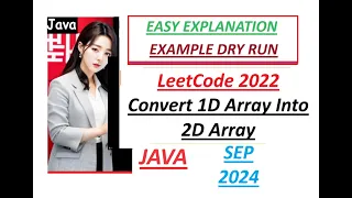 Convert 1D Array Into 2D Array Leetcode 2022 Java Code Developer Coder