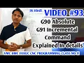 G90 G91 Absolute and Incremental Command Explained VMC HMC CNC Fanuc Programming In Hindi