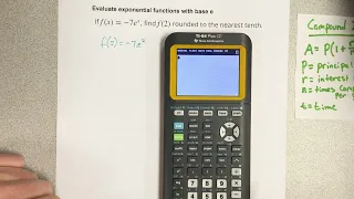Evaluate exponential functions with base e