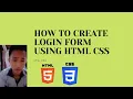 How to Create Login Form using HTML CSS and JS TAGALOG
