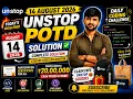 Unstop POTD Solution 14 August 2026 Complete Solution Claim FREE Unstop Goodies
