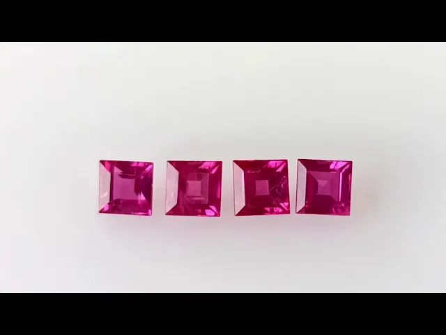 Square Pinkish Red Ruby