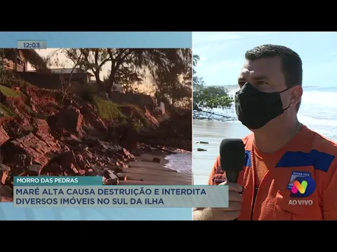 Maré alta causa destruição e interdita diversos imóveis no Sul de Florianópolis