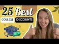 Discounts for College Students 25 of the BEST