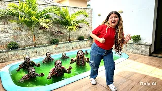 TIVEMOS QUE CORRER DE UM ATAQUE DE ZUMBIS. *Será que vamos conseguir escapar ? 