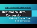 Decimal to Octal Coverstion by Oct Function Graphics in GW BASIC Programing Code Tutorial