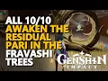 Lagu Awaken the Residual Pari in the Fravashi Trees Genshin Impact All 10/10
