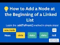 1 2 How to add Node Front of a Linked List java addToStart method insert node start of list