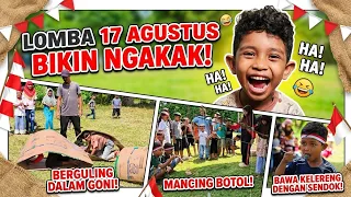 LOMBA 17 AGUSTUS PALING NGAKAK! Berguling kardus, mancing botol & bawa kelereng! 🤣🔥