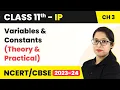 Variables Constants - Brief Overview of Python Class 11 Informatics Practices Ch 3 Code 065