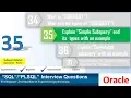 Oracle PL SQL interview question What is Simple Subquery