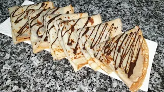 كريب ناجح 100 غير ب بيضة محشي بالشوكولا سريع و سهل التحضير 