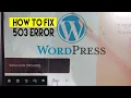 Server Error 503 error How To fix in Wordpress