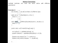 OOP Java Practical 19 - Methods Overloading Part 4