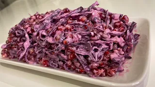 Red cabbage and pomegranate salad recipe | tastiest salad ever