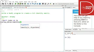 NUMPY Program to create a 3 3 identity matrix