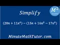 Simplify 20n 11n 4 - 15n 16n 2-17n 4