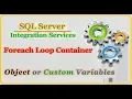 SSIS - Tracking Object Type Variables Foreach Loop Container