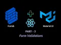 Forms Validation Formik Material UI ReactJS