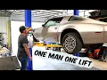 SURVIVED 2 post car lift install BY one person Race tools Direct