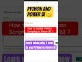 Python and Power BI Learn how to configure Python scripting in Power BI desktop