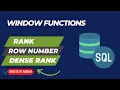 SQL Row numbers and Rank functions for beginners SQL Window function types for beginners