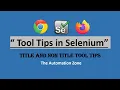 Tool Tip Verification Actions in Selenium Selenium 4