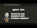 QT05 Speed up your workflow with Sublime snippets