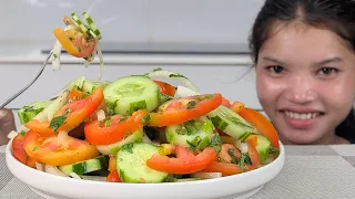 Only 3 Ingredient: Delicious Tomato and Cucumber Salad | Cucumber Tomato Salad is Easy for Dinner
