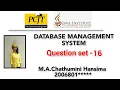 Question Set 16 Database Management System Java Institute M A C Hansima