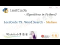 LeetCode in Python 79 Word Search DFS Matrix - Michelle