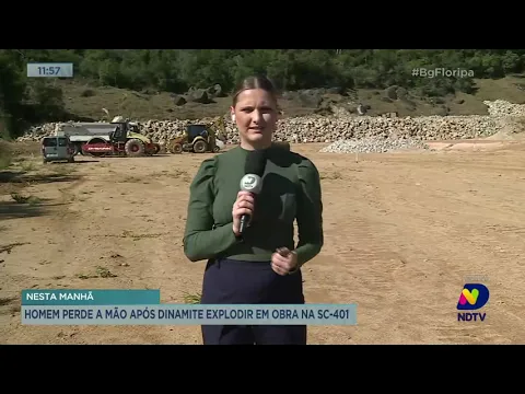 Homem sofre acidente em obra na SC-401, em Florianópolis