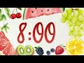 8 Minute Cute Summer Fruit Classroom Timer No Music Happy Wind Chimes Alarm at End