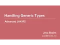 Advanced JAX-RS 19 - Handling Generic Types