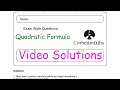 Quadratic Formula Answers - Corbettmaths