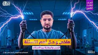 ملخص وحل أهم الأسئلة النسب والمقارنة بين الاسلاك فيزياء تالتة ثانوي 2026 فيزياء الصف الثالث الثانوي 