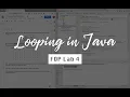 Looping Exercises in Java Fundamentals of Programming FOP Lab 4