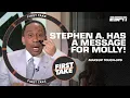 Stephen A gets his MAKEUP touched up for Molly on First Take