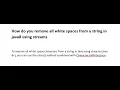 Remove all white spaces from a string using streams