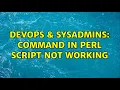 DevOps SysAdmins command in perl script not working
